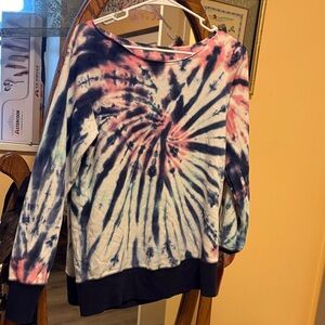 Chance or Fate Tie-Dye Long Sleeve Top - Pink, Blue, White